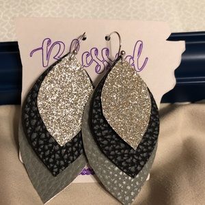 Faux leather earrings